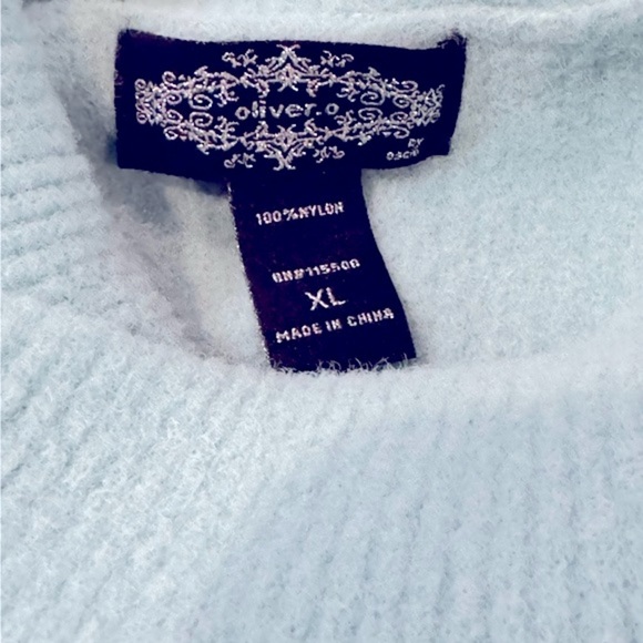 NWOT Oliver.o Anthropologie brand sweater XL soft and comfy light blue - Picture 4 of 5